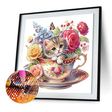 Load image into Gallery viewer, Diamond Painting - Partial Special Shaped - Cute cat in a cup (30*30CM)
