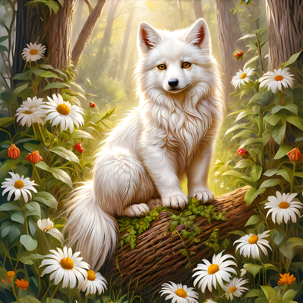 Diamond Painting - Full Round - White fox (40*40CM)