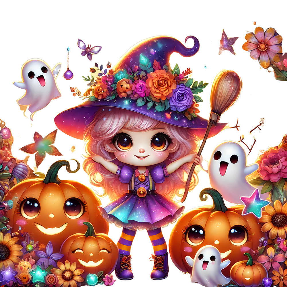 Diamond Painting - Full Round - Halloween witch (30*30CM)