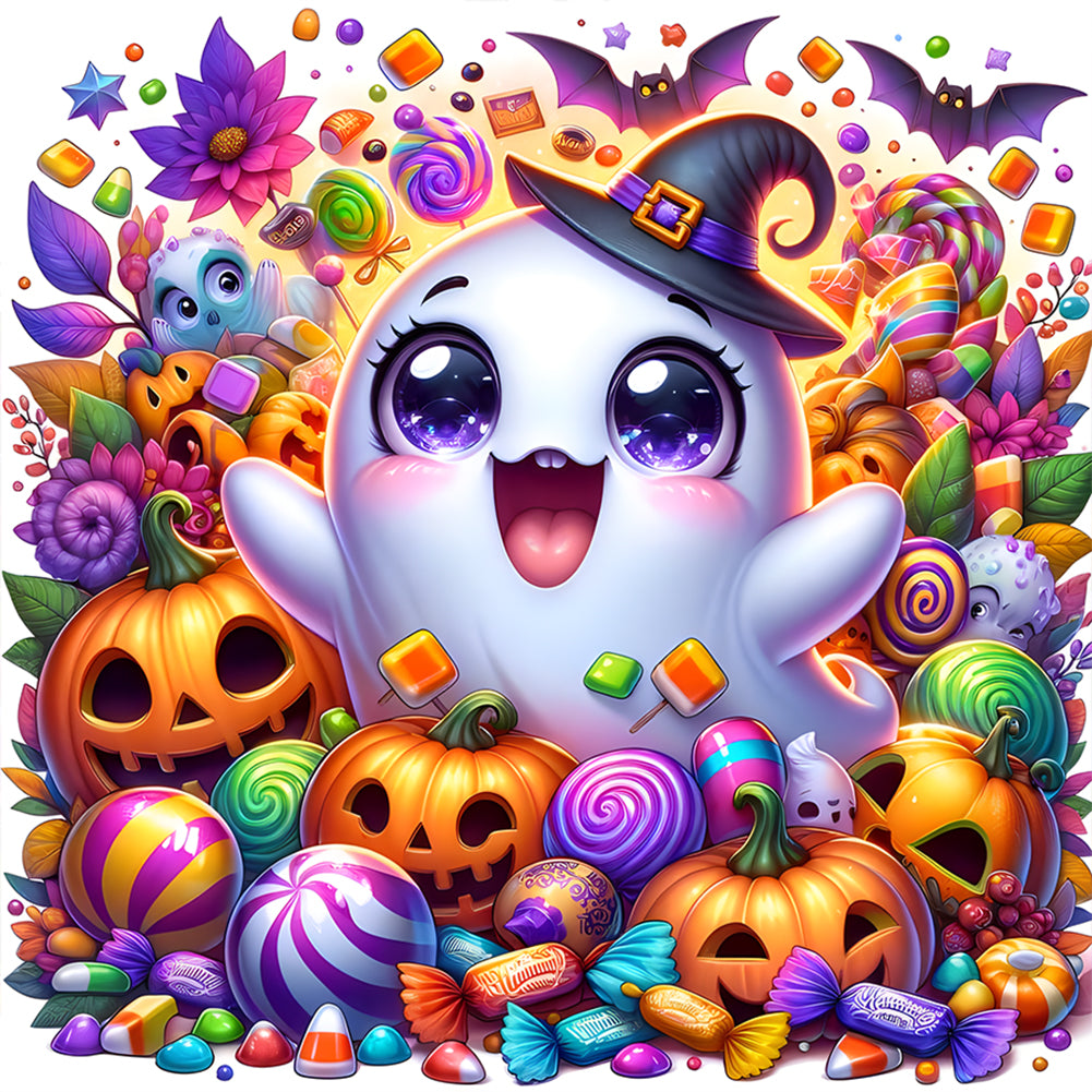 Diamond Painting - Full Round - Halloween ghost (30*30CM)