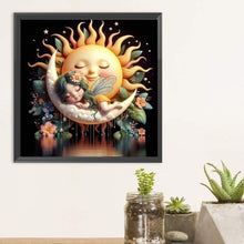 Load image into Gallery viewer, Diamond Painting - Full Round - Star and moon baby (30*30CM)
