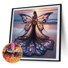 Load image into Gallery viewer, AB Diamond Painting - Full Round - Butterfly girl on the beach (40*40CM)
