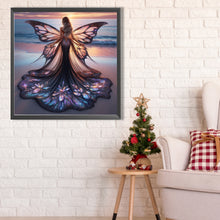 Load image into Gallery viewer, AB Diamond Painting - Full Round - Butterfly girl on the beach (40*40CM)
