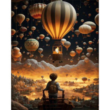 Load image into Gallery viewer, AB Diamond Painting - Full Round - Boy watching hot air balloon (40*50CM)
