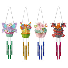 Load image into Gallery viewer, 4Pcs Double Sided Acrylic Cupcake Diamond Painting Wind Chimes Pendant Kit
