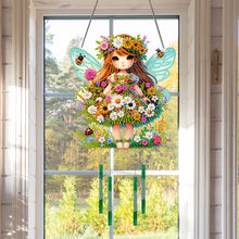 Load image into Gallery viewer, Spring Girl Double Sided Acrylic Special Shape DIY Diamond Painting Wind Chime
