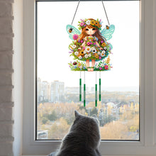 Load image into Gallery viewer, Spring Girl Double Sided Acrylic Special Shape DIY Diamond Painting Wind Chime
