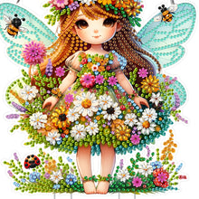 Load image into Gallery viewer, Spring Girl Double Sided Acrylic Special Shape DIY Diamond Painting Wind Chime
