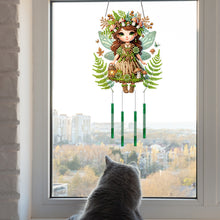 Load image into Gallery viewer, Forest Girl Double Sided Acrylic Special Shape DIY Diamond Painting Wind Chime
