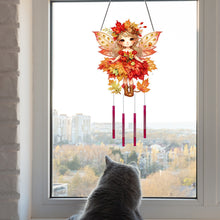 Load image into Gallery viewer, Autumn Girl Double Sided Acrylic Special Shape DIY Diamond Painting Wind Chime
