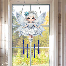 Load image into Gallery viewer, Winter Girl Double Sided Acrylic Special Shape DIY Diamond Painting Wind Chime
