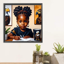Load image into Gallery viewer, Diamond Painting - Full Round - Girl doing homework (30*30CM)
