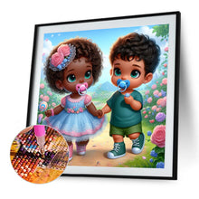 Load image into Gallery viewer, Diamond Painting - Full Round - Girl and boy (40*40CM)

