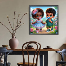 Load image into Gallery viewer, Diamond Painting - Full Round - Girl and boy (40*40CM)
