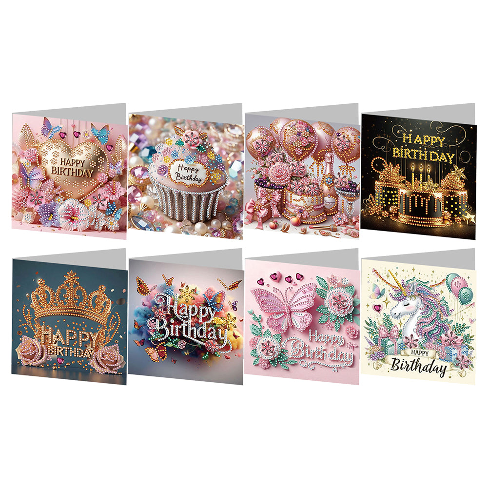 Diamond Painting Greeting Cards DIY 5D Rhinestone Arts Greetings Birthday Cards