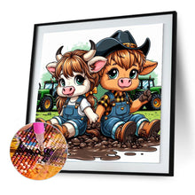 Load image into Gallery viewer, Diamond Painting - Full Round - Two cows (30*30CM)
