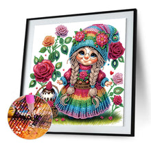 Load image into Gallery viewer, Diamond Painting - Partial Special Shaped - Girl with flowers (30*30CM)
