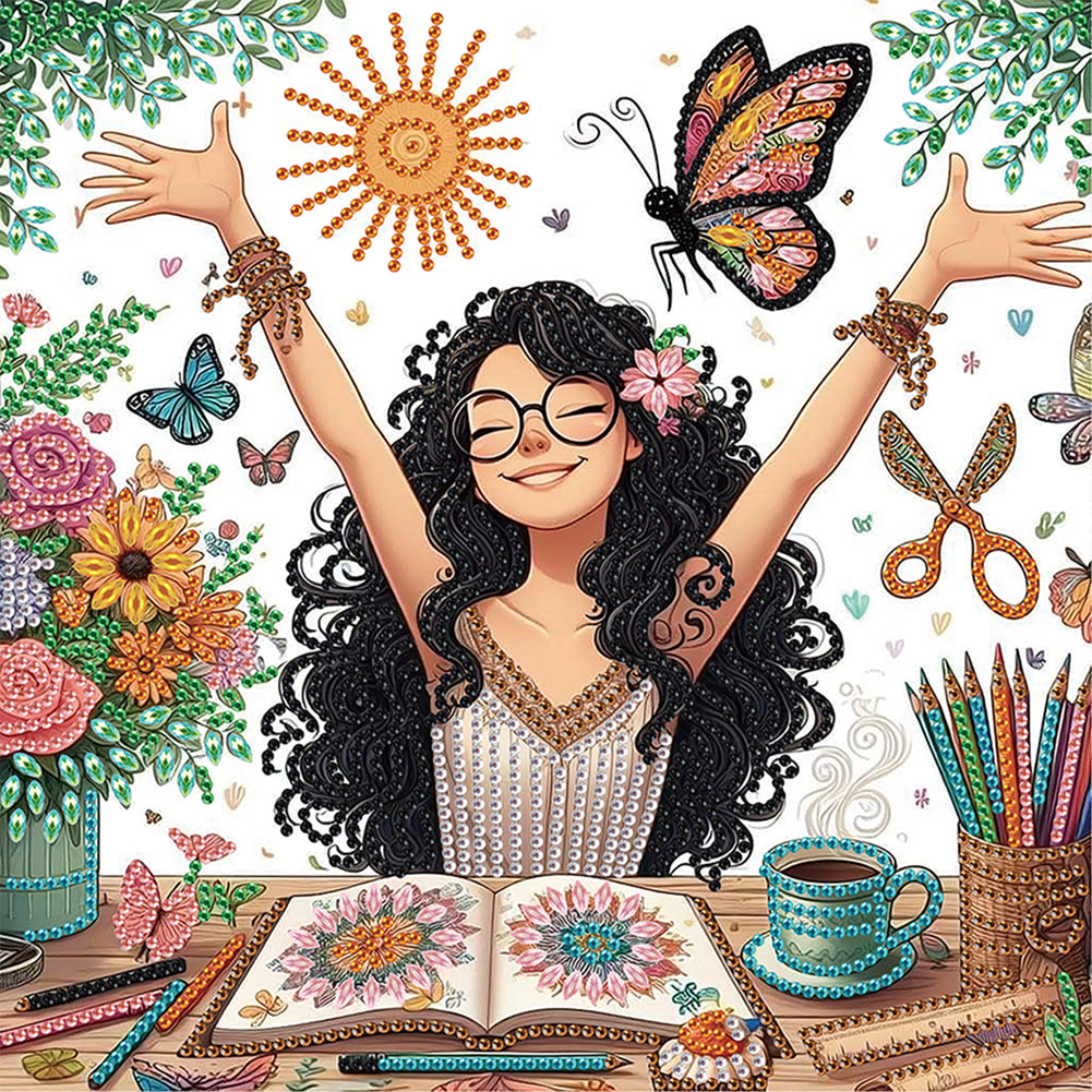 Diamond Painting - Partial Special Shaped - Handicraft girl (30*30CM)
