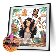 Load image into Gallery viewer, Diamond Painting - Partial Special Shaped - Handicraft girl (30*30CM)
