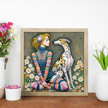 Load image into Gallery viewer, Diamond Painting - Partial Special Shaped - Girl and dog (30*30CM)
