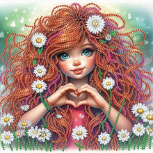 Load image into Gallery viewer, Diamond Painting - Partial Special Shaped - Girl with curly hair (30*30CM)
