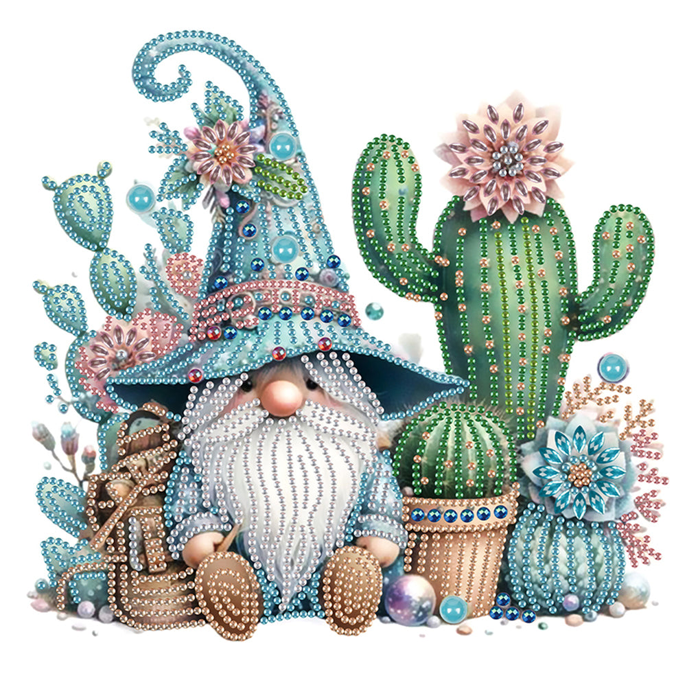 Diamond Painting - Partial Special Shaped - Flower gnome (30*30CM)