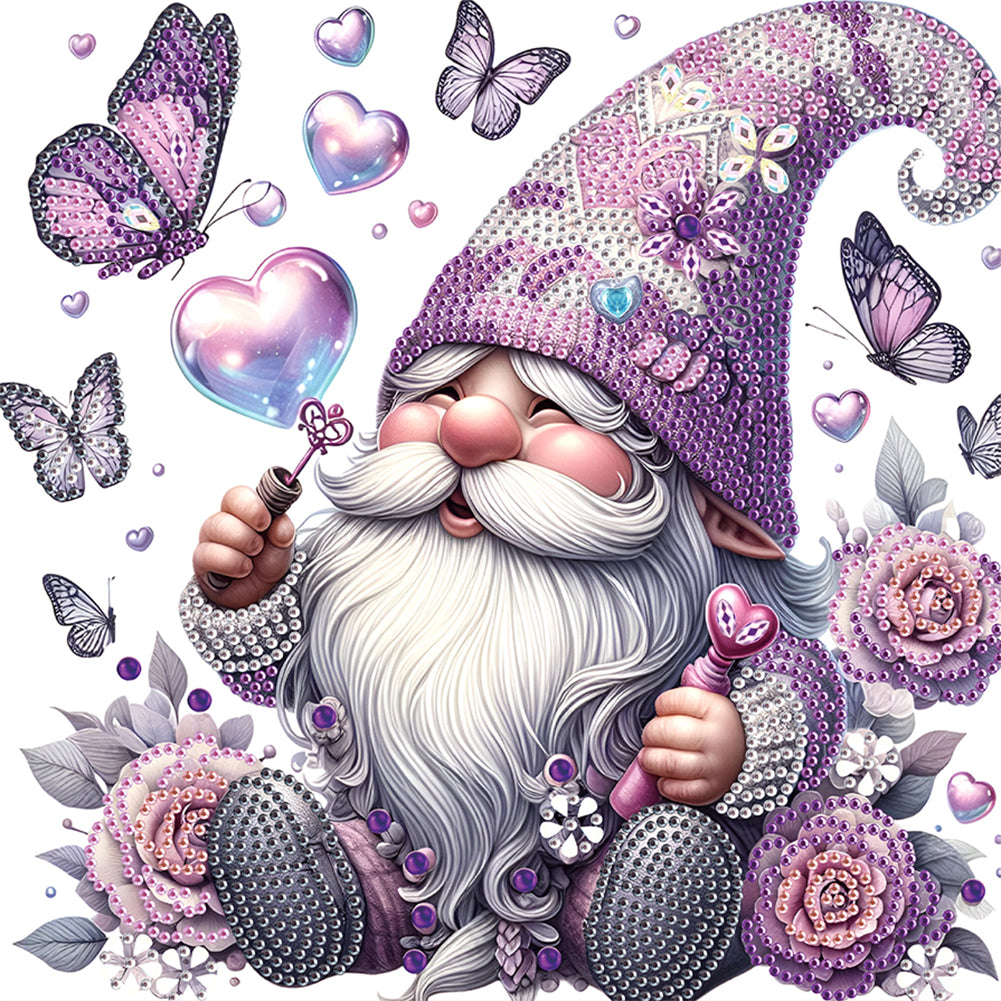 Diamond Painting - Partial Special Shaped - Flower gnome (30*30CM)