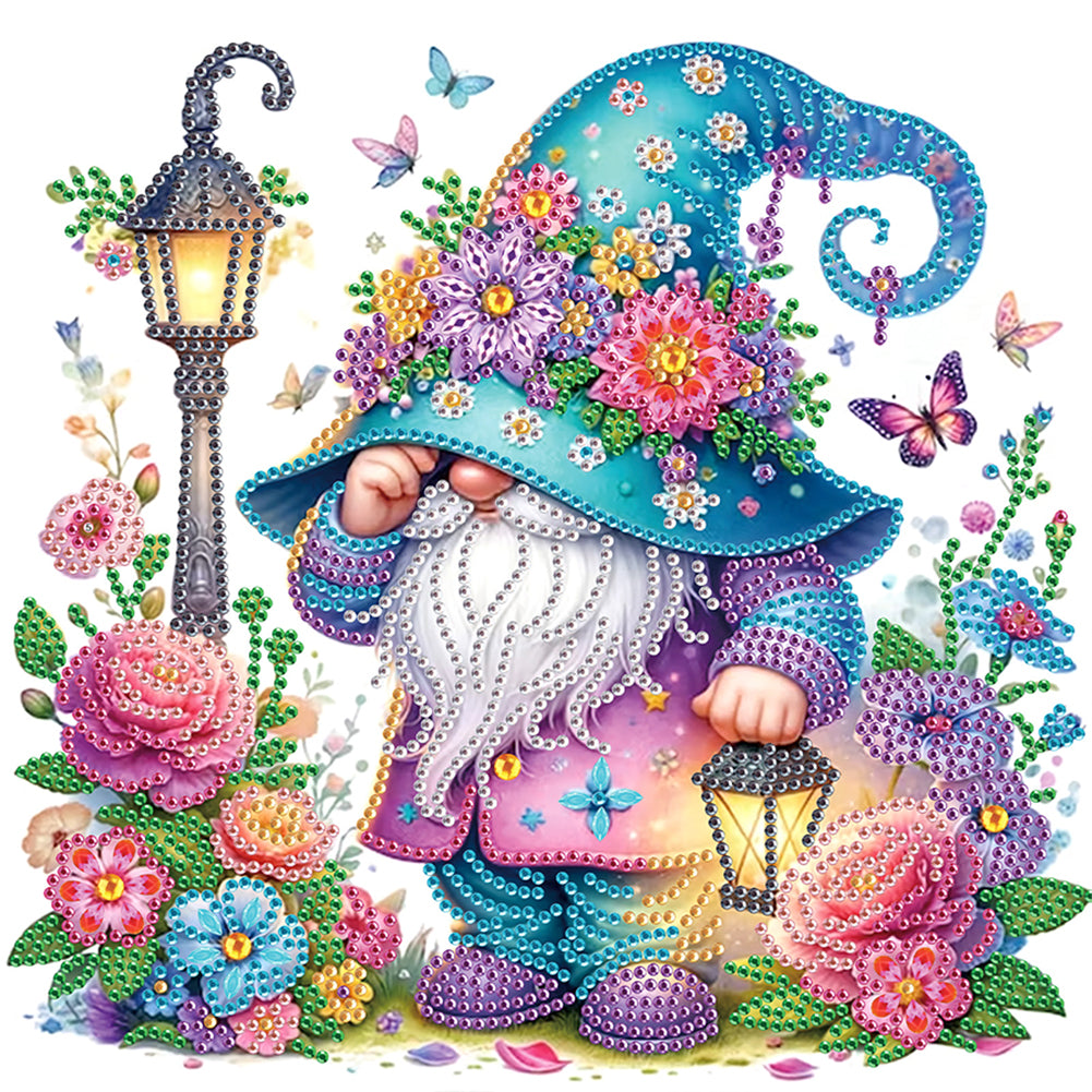 Diamond Painting - Partial Special Shaped - Flower gnome (30*30CM)