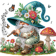 Load image into Gallery viewer, Diamond Painting - Partial Special Shaped - Flower gnome (30*30CM)
