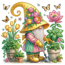 Load image into Gallery viewer, Diamond Painting - Partial Special Shaped - Flower gnome (30*30CM)
