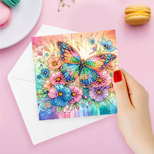 Load image into Gallery viewer, 6Pcs Butterfly Dragonfly Flower Diamond Painting Greeting Card Party Favors
