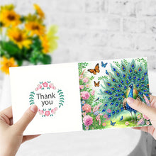 Load image into Gallery viewer, 6Pcs Peacock Painting Greeting Card Rhinestone Painting Card Kit for Party Favor
