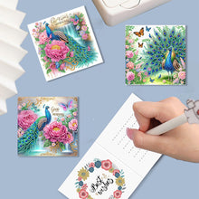 Load image into Gallery viewer, 6Pcs Peacock Painting Greeting Card Rhinestone Painting Card Kit for Party Favor
