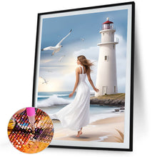 Load image into Gallery viewer, Diamond Painting - Full Square - Woman in white skirt at the seaside (40*50CM)
