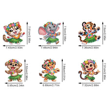 Load image into Gallery viewer, 6Pcs Diamond Painting Fridge Magnet Grass Skirt Animal Fridge Stickers
