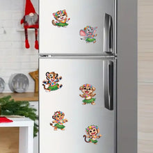 Load image into Gallery viewer, 6Pcs Diamond Painting Fridge Magnet Grass Skirt Animal Fridge Stickers
