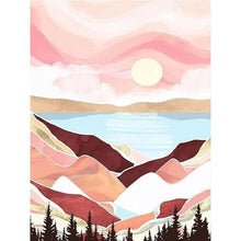Load image into Gallery viewer, 4pcs Round Diamond Painting Set - Geometric landscape (30*40CM)
