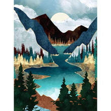 Load image into Gallery viewer, 4pcs Round Diamond Painting Set - Geometric landscape (30*40CM)
