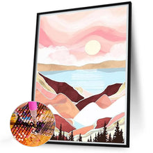 Load image into Gallery viewer, 4pcs Round Diamond Painting Set - Geometric landscape (30*40CM)

