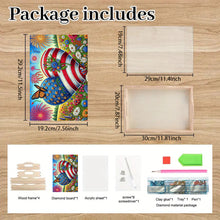Load image into Gallery viewer, Wooden Flag Heart Diamond Decorative Serving Tray with Handle for Coffee Table
