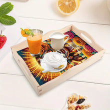 Load image into Gallery viewer, Wooden Horror Girl Diamond Decorative Serving Tray with Handle for Coffee Table
