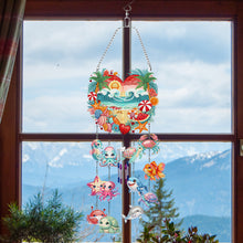Load image into Gallery viewer, Acrylic Double Sided Heart and Sea Creatures Crystal Wind Chimes Pendant Kit
