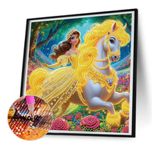 Load image into Gallery viewer, Diamond Painting - Partial Special Shaped - Princess Belle riding a horse (30*30CM)
