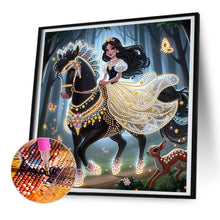 Load image into Gallery viewer, Diamond Painting - Partial Special Shaped - Snow White riding a horse (30*30CM)
