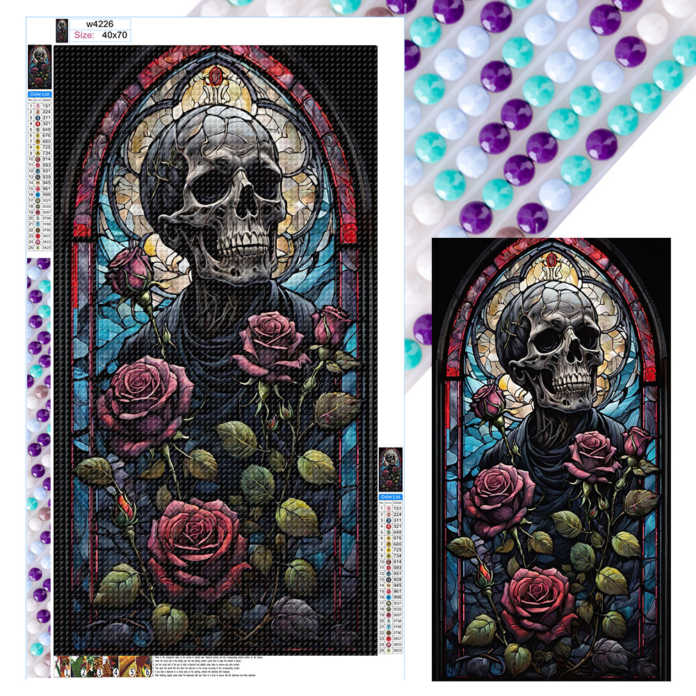 Diamond Painting - Full Round - Skull rose (40*70CM)