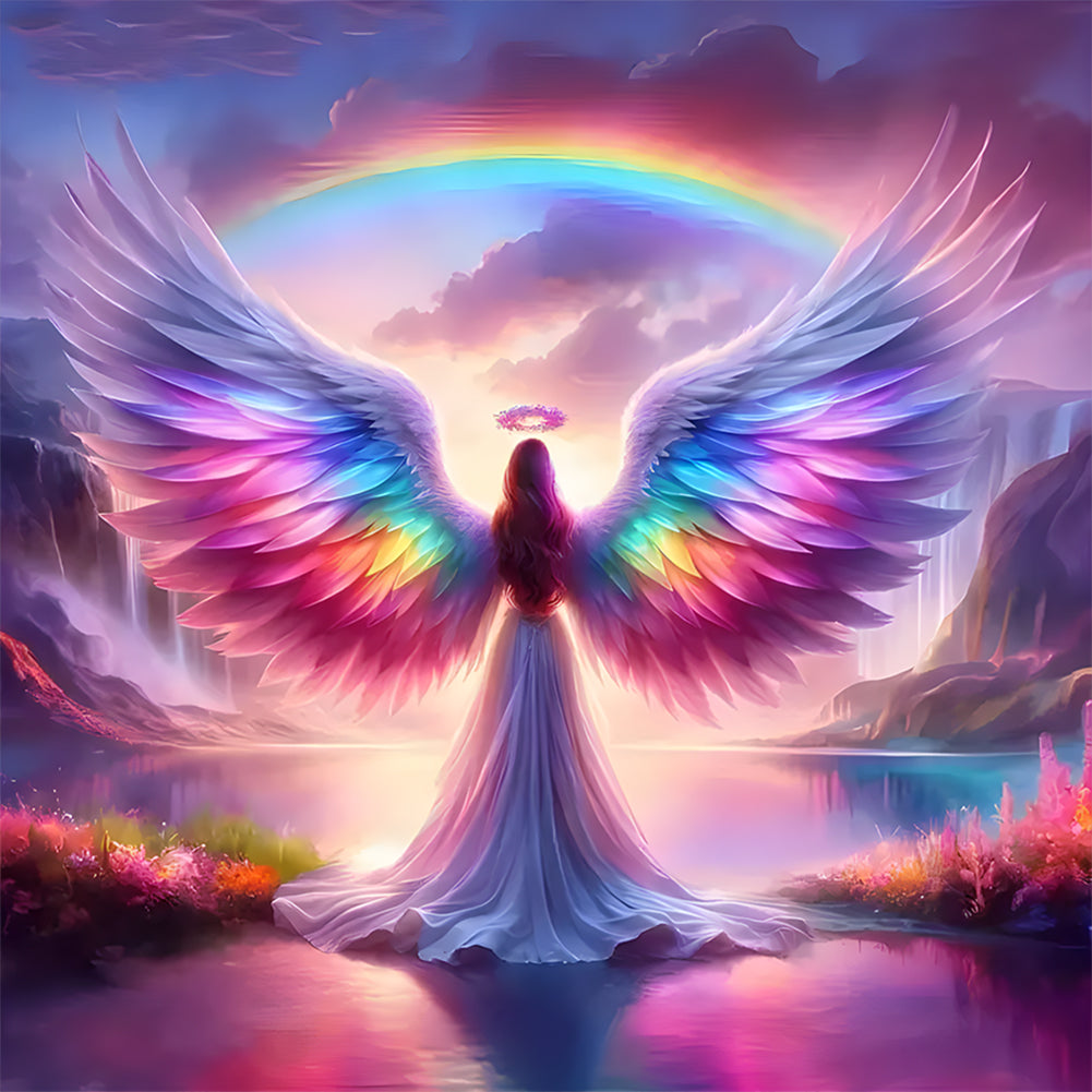 Diamond Painting - Full Round - Rainbow angel (30*30CM)