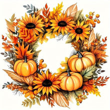 Load image into Gallery viewer, Diamond Painting - Full Square - Autumn wreath (30*30CM)
