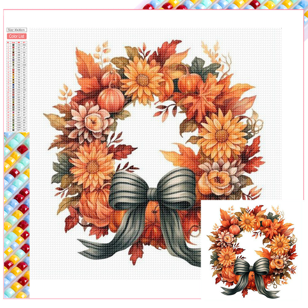 Diamond Painting - Full Square - Autumn wreath (30*30CM)