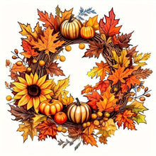 Load image into Gallery viewer, Diamond Painting - Full Square - Autumn wreath (30*30CM)
