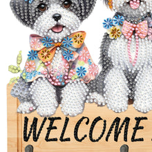 Load image into Gallery viewer, Wooden Special Shape Welcome Home Dog 3 Hooks Diamond Painting Hook Rail
